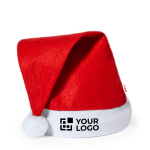 Cappello da Babbo Natale dal design classico personalizzato in RPET vista area di stampa