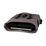 Zaino rolltop in cotone riciclato certificato 330g/m² con tasca pc 15” color grigio terza vista