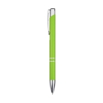 Penna in alluminio riciclato con finitura laccata e inchiostro nero color lime vista laterale
