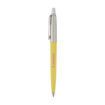 Penna a sfera con logo Parker Jotter Recycled con inchiostro blu vista laterale con logo