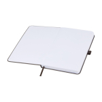 Taccuino A5 in carta riciclata con scarti alimentari e fogli a righe color marrone terza vista