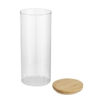 Barattolo di grandi dimensioni in vetro con coperchio in bambù da 940ml color naturale seconda vista