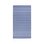Telo hammam multiuso in cotone da 150 g/m² morbido e assorbente color blu mare seconda vista frontale