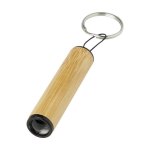 Portachiavi promozionale bambù con torcia led e anello BambooLight color naturale