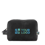 Beauty case in cotone proveniente dal Fairtrade da 220 g/m² con manico color nero vista area di stampa