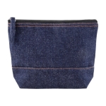 Pochette in cotone da 240 g/m² e denim riciclato con tiretto abbinato color blu alice terza vista