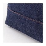 Pochette in cotone da 240 g/m² e denim riciclato con tiretto abbinato color blu alice quinta vista