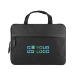 Borsa porta pc 16'' in poliestere RPET 300D e PU impermeabile 900D color nero vista area di stampa