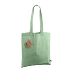 Shopper in cotone colorato riciclato GRS da 120g/m² del Fairtrade color verde quinta vista