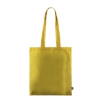 Shopper dai manici lunghi in cotone colorato 180 g/m² del Fairtrade color giallo quarta vista
