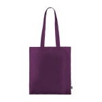 Shopper dai manici lunghi in cotone colorato 180 g/m² del Fairtrade color viola terza vista