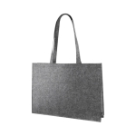 Borsa in feltro di poliestere RPET 180g/m² certificata e manici lunghi color grigio scuro