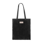 Borsa in velluto da 280 g/m² con manici lunghi 60 cm da personalizzare color nero vista dettaglio