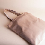 Borsa in velluto da 280 g/m² con manici lunghi 60 cm da personalizzare color naturale terza vista