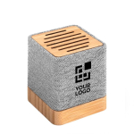 Altoparlante wireless in bambù e poliestere RPET da 3W color grigio vista area di stampa