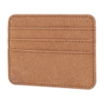 Porta tessere realizzato in pelle riciclata con tre tasche color marrone chiaro