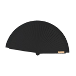 Ventaglio da 23 cm in legno laccato e poliestere da personalizzare color nero seconda vista