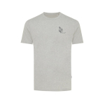 Tshirt 100% cotone misto riciclato e organico 180 g/m² Iqoniq Manuel color grigio chiaro jensato vista con logo