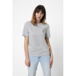 Tshirt 100% cotone misto riciclato e organico 180 g/m² Iqoniq Manuel color grigio chiaro jensato seconda vista con logo