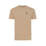 Tshirt 100% cotone misto riciclato e organico 180 g/m² Iqoniq Manuel color marrone chiaro vista con logo