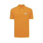 Polo piqué vestibilità regular in eco cotone 220 g/m² Iqoniq Yosemite color arancione vista con logo
