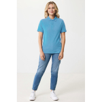 Polo piqué vestibilità regular in eco cotone 220 g/m² Iqoniq Yosemite color azzurro ciano vista con modello