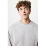 Felpa vestibilità oversize in eco cotone 340 g/m² Iqoniq color grigio chiaro quinta vista con modello