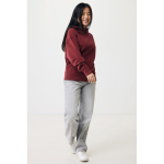 Felpa oversize in eco cotone regular fit 340 g/m² Iqoniq color bordò seconda vista con modello