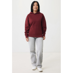 Felpa oversize in eco cotone regular fit 340 g/m² Iqoniq color bordò terza vista con modello