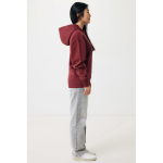 Felpa oversize in eco cotone regular fit 340 g/m² Iqoniq color bordò quarta vista con modello