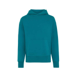 Felpa oversize in eco cotone regular fit 340 g/m² Iqoniq color turchese