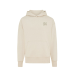 Felpa oversize in eco cotone regular fit 340 g/m² Iqoniq color beige vista con logo