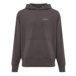 Felpa oversize in eco cotone regular fit 340 g/m² Iqoniq color argento opaco vista con logo
