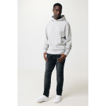 Felpa oversize in eco cotone regular fit 340 g/m² Iqoniq color grigio chiaro vista con modello