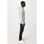 Felpa oversize in eco cotone regular fit 340 g/m² Iqoniq color grigio chiaro terza vista con modello