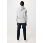 Felpa oversize in eco cotone regular fit 340 g/m² Iqoniq color grigio chiaro quarta vista con modello