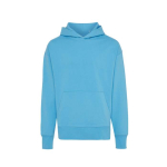 Felpa oversize in eco cotone regular fit 340 g/m² Iqoniq color azzurro ciano