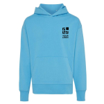 Felpa oversize in eco cotone regular fit 340 g/m² Iqoniq color azzurro ciano vista area di stampa