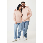 Felpa oversize in eco cotone regular fit 340 g/m² Iqoniq color rosa pastello seconda vista con modello