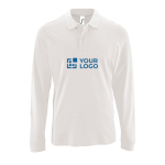 Polo a maniche lunghe da uomo in cotone pettinato 180g/m² SOL'S Perfect color bianco vista area di stampa