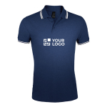 Polo da uomo bicolore a maniche corte in cotone 200g/m² SOL'S Pasadena color blu mare vista area di stampa