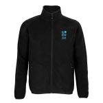 Giacchetto da uomo da 280g/m² in poliestere riciclato SOL'S Factor color nero vista area di stampa