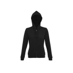 Hoodie da donna con cerniera intera in cotone e poliestere SOL'S Spike color nero