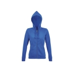Hoodie da donna con cerniera intera in cotone e poliestere SOL'S Spike color blu reale terza vista