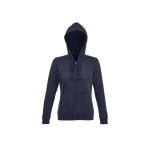Hoodie da donna con cerniera intera in cotone e poliestere SOL'S Spike color blu mare