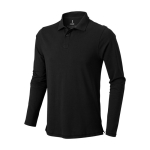 Polo a maniche lunghe da uomo in cotone piqué da 200 g/m² Elevate Life color nero
