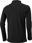 Polo a maniche lunghe da uomo in cotone piqué da 200 g/m² Elevate Life color nero vista posteriore