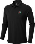 Polo a maniche lunghe da uomo in cotone piqué da 200 g/m² Elevate Life color nero