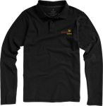 Polo a maniche lunghe da uomo in cotone piqué da 200 g/m² Elevate Life color nero