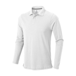Polo a maniche lunghe da uomo in cotone piqué da 200 g/m² Elevate Life color bianco